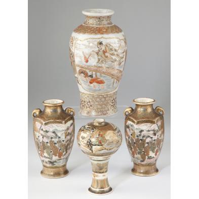 four-pieces-of-japanese-satsuma-porcelain