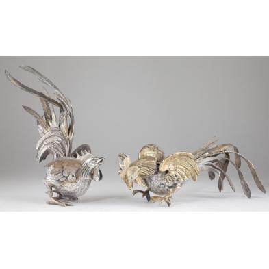 pair-of-silver-gilt-cockerel-table-ornaments
