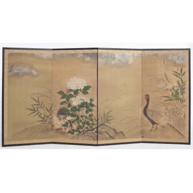 japanese-four-panel-painted-screen-meiji-period
