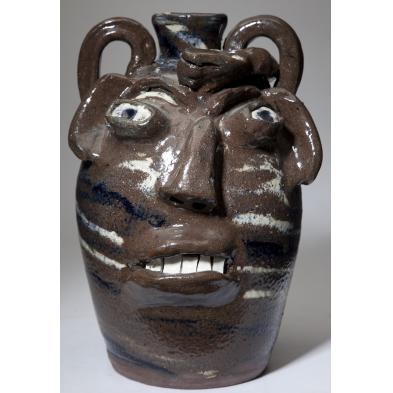 burlon-craig-face-snake-jug-nc-pottery