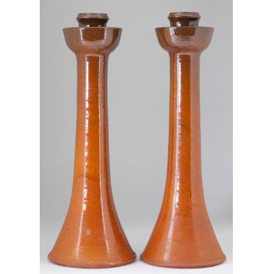 pair-tall-ben-owen-master-potter-candlesticks