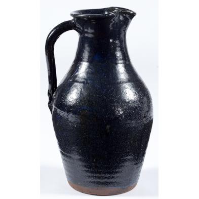large-burlon-craig-cobalt-pitcher-nc-pottery