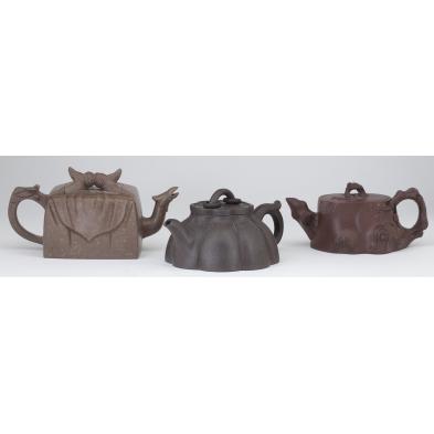 three-chinese-yixing-teapots