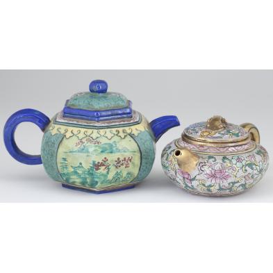 two-polychrome-chinese-yixing-teapots