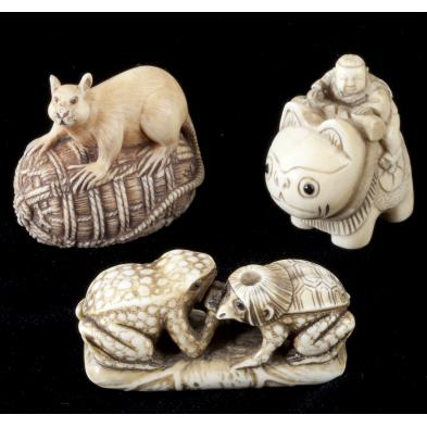 three-japanese-ivory-animal-figural-netsuke