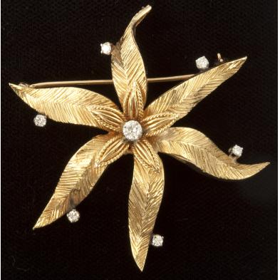 mid-century-diamond-floral-brooch