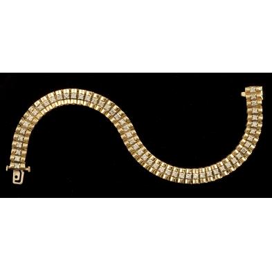 diamond-and-gold-tube-link-bracelet