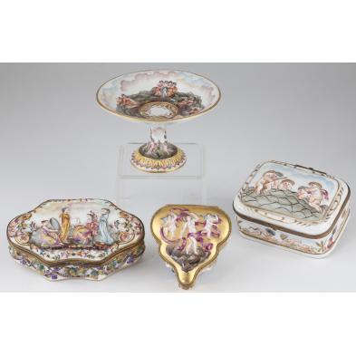 group-of-four-capodimonte-dresser-items