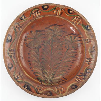 nc-slip-decorated-redware-plate