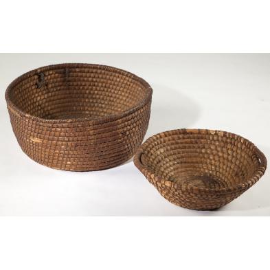 two-american-coiled-grass-baskets