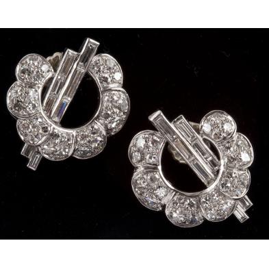 pair-of-platinum-and-diamond-earrings
