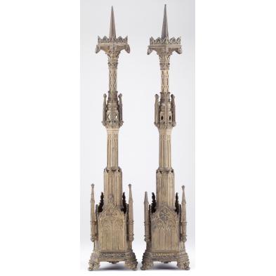 pair-of-gothic-revival-pricket-candlesticks