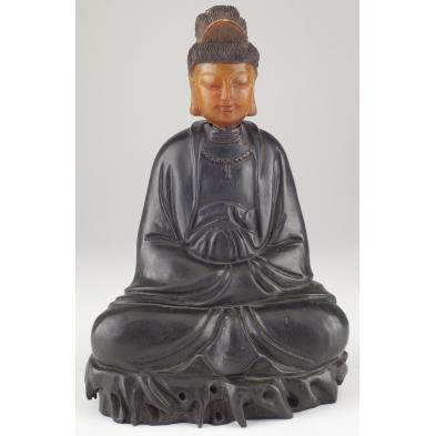 chinese-carved-ebony-kuan-yin