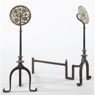 pair-of-sunflower-andirons