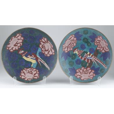 two-similar-japanese-enamel-cloisonne-chargers