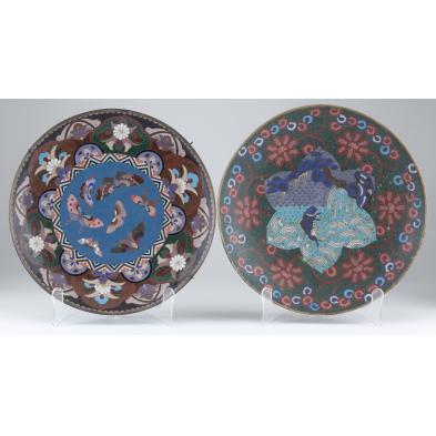two-japanese-cloisonne-enamel-chargers