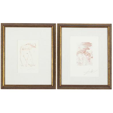 two-signed-salvador-dali-sepia-etchings
