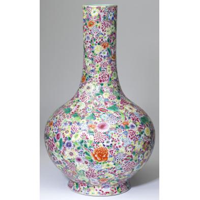 chinese-millefleur-bottle-vase-20th-century