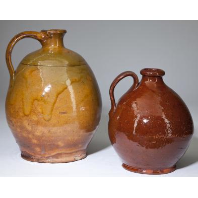 two-new-england-redware-jugs-18th-century