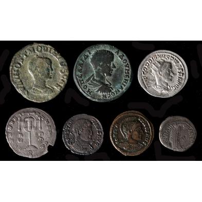 seven-mixed-ancient-coins-mostly-roman