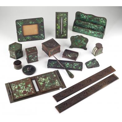 tiffany-studios-16-piece-grapevine-desk-set