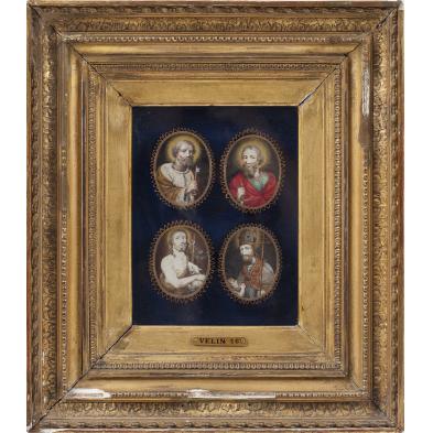 four-portrait-miniatures-of-saints-continental