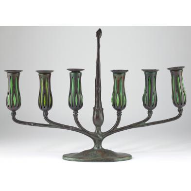 tiffany-blown-glass-and-bronze-candelabrum