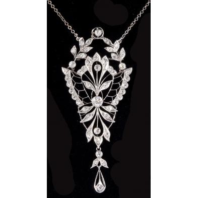 edwardian-platinum-and-diamond-lavalier-necklace