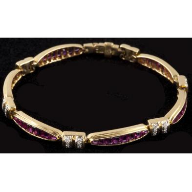 18kt-gold-diamond-and-ruby-bracelet