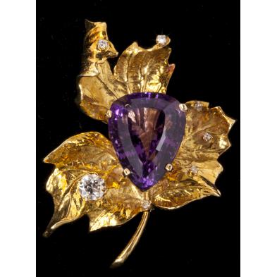 gold-amethyst-and-diamond-leaf-brooch-pendant