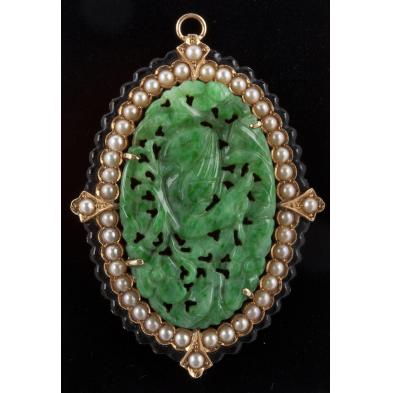 14kt-art-deco-jade-seed-pearl-and-enamel-pendant
