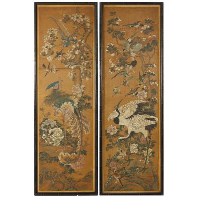 pair-of-japanese-bird-flower-paintings-19th-c