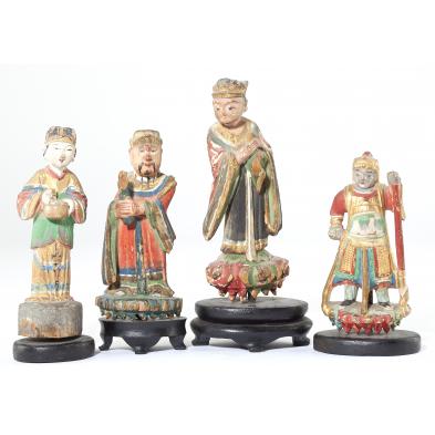 four-chinese-painted-wood-and-gesso-figurines