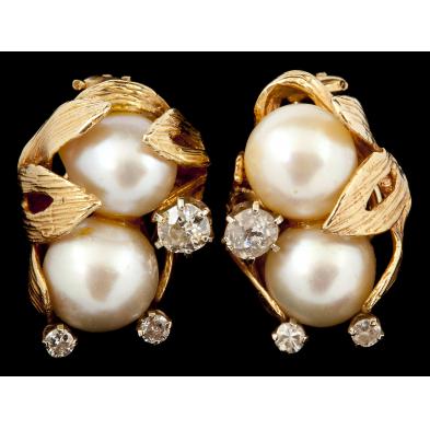 14kt-pearl-and-diamond-earrings