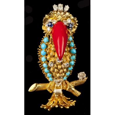 18kt-diamond-sapphire-turquoise-toucan-brooch