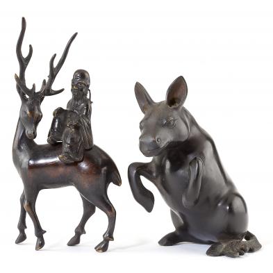 two-chinese-bronze-figurals