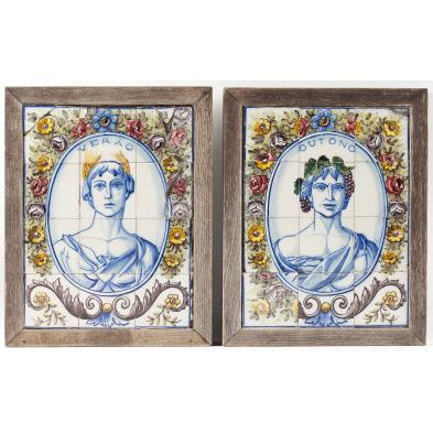 two-antique-italian-tile-pictures