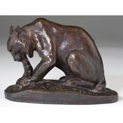 feasting-lynx-patinated-bronze-sculpture
