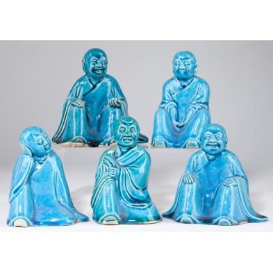 five-chinese-turquoise-glazed-figures