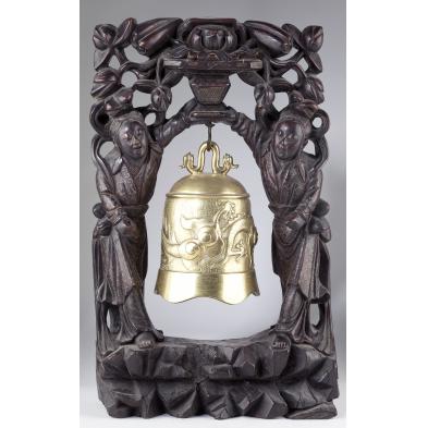 chinese-temple-bell-with-carved-frame