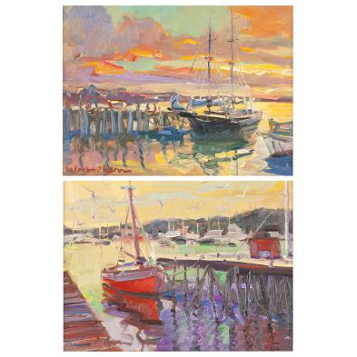 james-p-kerr-fl-b-1953-pair-of-harbor-scenes