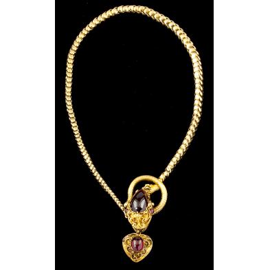victorian-15kt-garnet-serpent-necklace