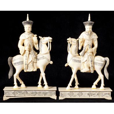 pair-of-antique-asian-ivory-figures-on-horseback