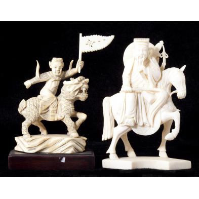 two-chinese-carved-ivory-riders