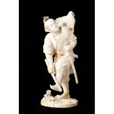 japanese-ivory-carving-of-a-samurai