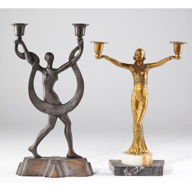 two-art-deco-candleholders