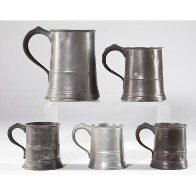 five-19th-century-english-pewter-mugs