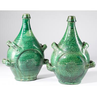 pair-of-glazed-stoneware-pilgrim-flasks
