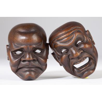 two-japanese-carved-noh-masks