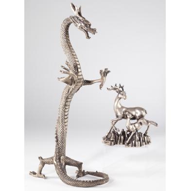 two-asian-cast-brass-animals
